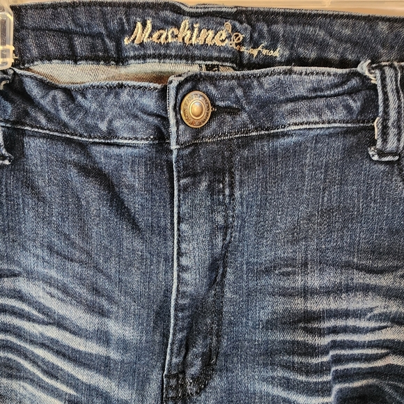 Machine Pour Neuf Mode Jeans Blue Wash Distressed Womens Sz 36 - Picture 6 of 16